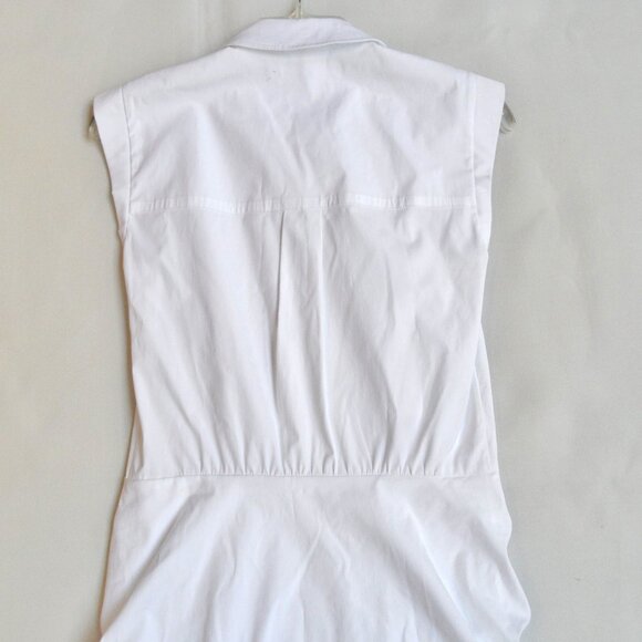 NIB$478 Veronica Beard Bell Stretch-Cotton Bottom Ruched Shirt Dress 0 XS - Picture 15 of 16